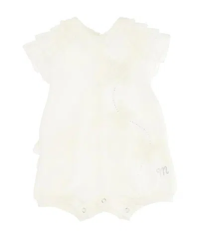 MONNALISA MONNALISA PAGLIACCETTO BABY GIRL PANNA IN COTONE