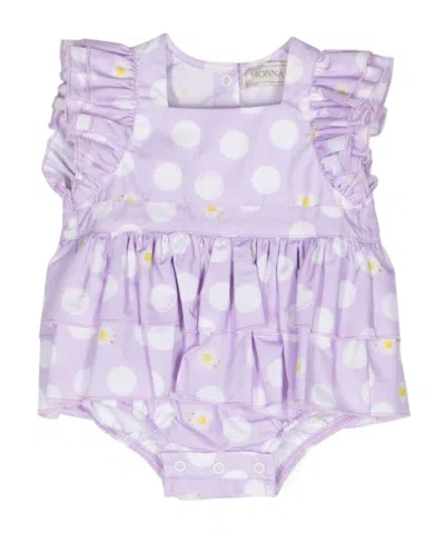 MONNALISA POLKA DOT-PRINT COTTON DRESS