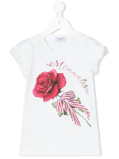 MONNALISA ROSE PRINT T-SHIRT