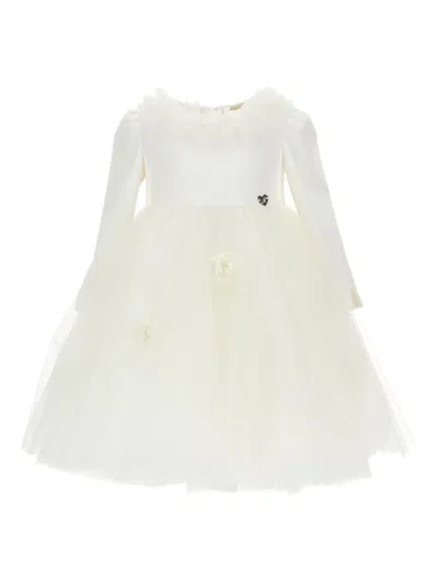 MONNALISA RUFFLED TULLE DRESS