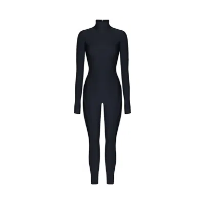 MONOSUIT WOMEN'S BACKLESS LONG SLEEVE TURTLENECK BODYSUIT COSMIC CHIC BLACK