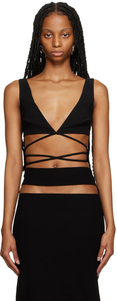 MONOT BLACK WRAP-AROUND TANK TOP