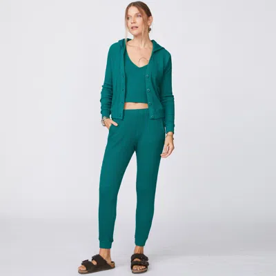 MONROW ARCHIVES BRUSHED RIB HOODED CARDIGAN