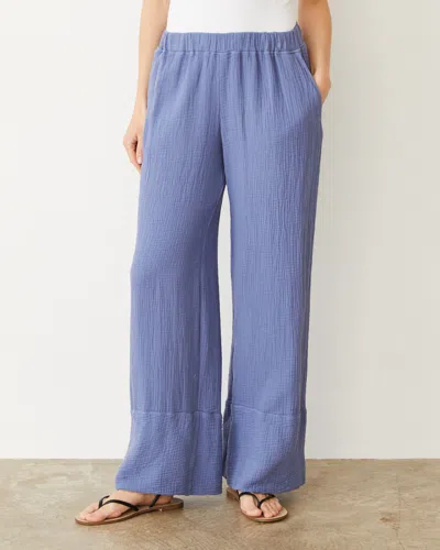 MONROW COTTON GAUZE WIDE LEG PANT