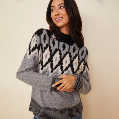 MONROW MOCK NECK FAIR ISLE SWEATER