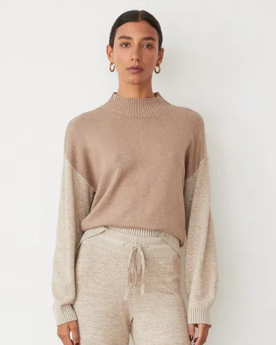 MONROW ORGANIC COTTON CASHMERE FUNNEL NECK SWEATER