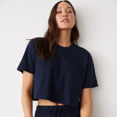 MONROW ORGANIC JERSEY CROP POCKET TEE