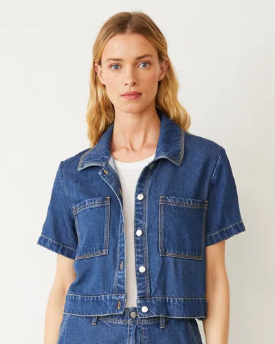 MONROW SOFT DENIM SHORT SLEEVE SHIRT