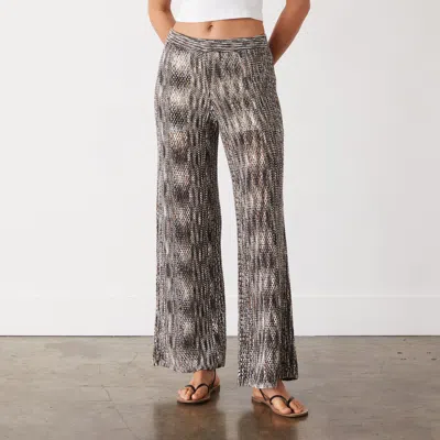MONROW SPACE-DYE CROCHET WIDE LEG PANT