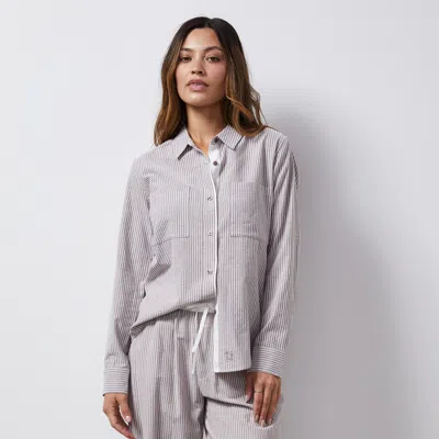 MONROW STRIPE POPLIN RELAXED SHIRT