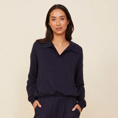 MONROW SUPERSOFT FLEECE POLO SWEATSHIRT