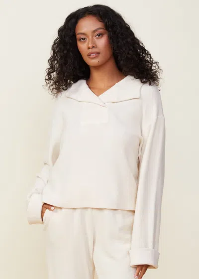 MONROW TEDDY FLEECE PULLOVER COLLAR HOODY