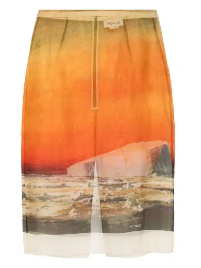 MONSE ALL-OVER GRAPHIC PRINT SKIRT