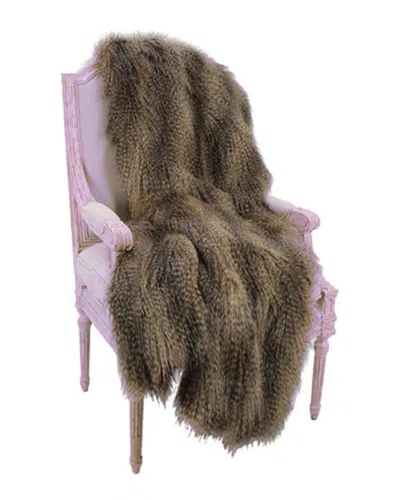 MONTAGUE & CAPULET MONTAGUE & CAPULET RACCOON MOCHA OVERSIZED FAUX FUR THROW