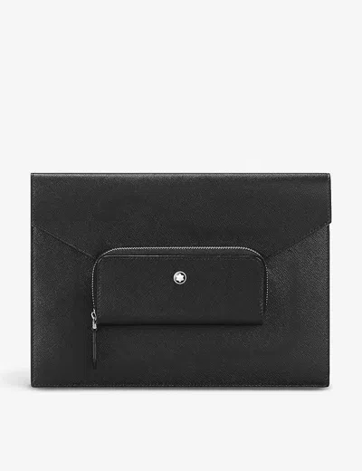 MONTBLANC MENS BLACK SARTORIAL GRAINED-LEATHER POUCH
