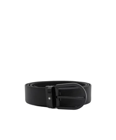MONTBLANC HORSESHOE-BUCKLE LEATHER BELT