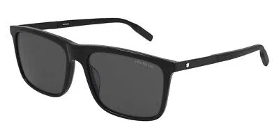 MONTBLANC MONT BLANC MB0116S-001 BLACK BLACK GREY SUNGLASSES