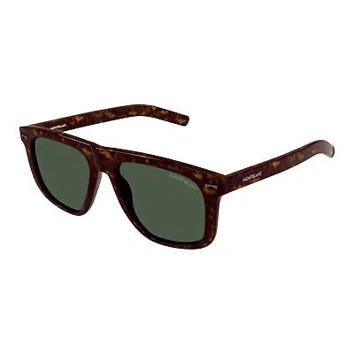 MONTBLANC MONT BLANC MB0227S-002 HAVANA HAVANA GREEN SUNGLASSES