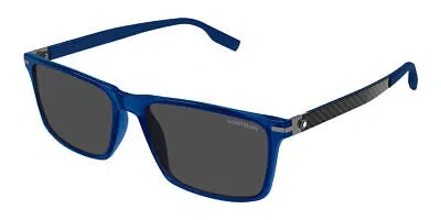 MONTBLANC MONT BLANC MB0249S-002 BLUE BLUE SMOKE SUNGLASSES