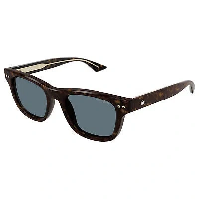 MONTBLANC MONT BLANC MB0254S-002 HAVANA HAVANA BLUE SUNGLASSES