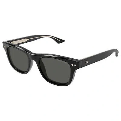 MONTBLANC MONT BLANC MB0254S-005 BLACK BLACK SMOKE SUNGLASSES