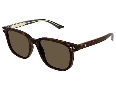 MONTBLANC MONT BLANC MB0258SA-002 HAVANA HAVANA BROWN SUNGLASSES