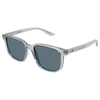 MONTBLANC MONT BLANC MB0258SA-004 GREY GREY BLUE SUNGLASSES