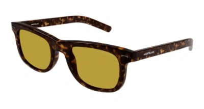 MONTBLANC MONT BLANC MB0260S-002 HAVANA HAVANA YELLOW SUNGLASSES