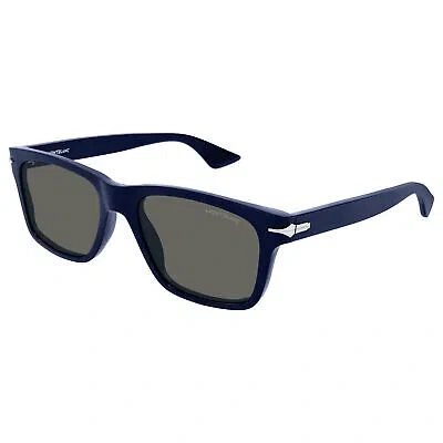 MONTBLANC MONT BLANC MB0263S-004 BLUE BLUE GREY SUNGLASSES