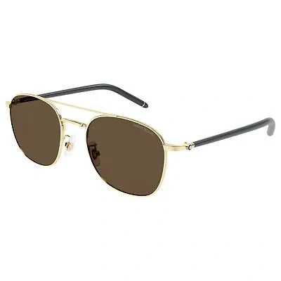 MONTBLANC MONT BLANC MB0271S-009 GOLD GREY BROWN SUNGLASSES