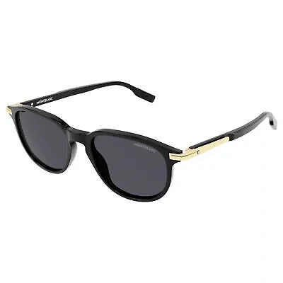 MONTBLANC MONT BLANC MB0276S-001 BLACK BLACK SMOKE SUNGLASSES
