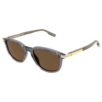 MONTBLANC MONT BLANC MB0276S-004 GREY GREY BROWN SUNGLASSES