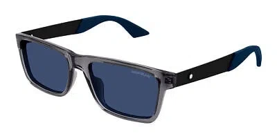 MONTBLANC MONT BLANC MB0299S-008 GREY BLACK BLUE SUNGLASSES
