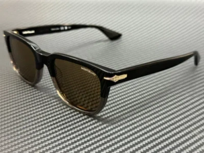 MONTBLANC MONT BLANC MB0302S 008 BLACK BROWN MEDIUM 53 MM SUNGLASSES
