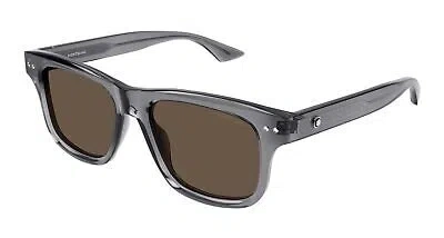 MONTBLANC MONT BLANC MB0319S-004 GREY GREY BROWN SUNGLASSES