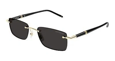 MONTBLANC MONT BLANC MB0344S-001 GOLD BLACK GREY SUNGLASSES
