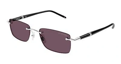 MONTBLANC MONT BLANC MB0344S-002 SILVER SUNGLASSES
