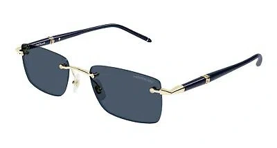 MONTBLANC MONT BLANC MB0344S-003 GOLD BLUE SUNGLASSES