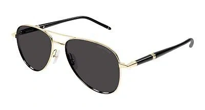 MONTBLANC MONT BLANC MB0345S-001 GOLD BLACK GREY SUNGLASSES