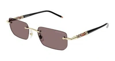 MONTBLANC MONT BLANC MB0348S-003 GOLD BLACK SUNGLASSES