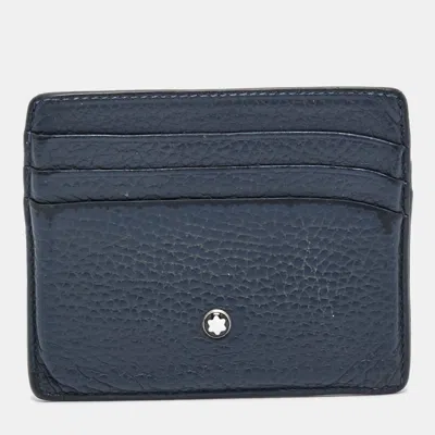 MONTBLANC NAVY BLUE LEATHER MEISTERSTUCK CARD HOLDER