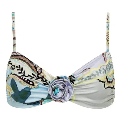 MONTCE WOMEN'S ST. BARTHS FLORAL DEVIN ROSA BIKINI TOP