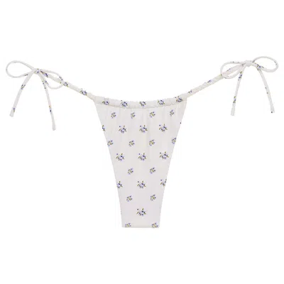 MONTCE WOMEN'S WHITE HEIDI FLORAL BRASIL SCRUNCH BIKINI BOTTOM