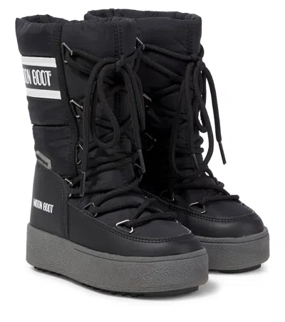 MOON BOOT ICON FAUX LEATHER-TRIMMED SNOW BOOTS