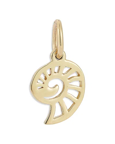 MOON & MEADOW 14 YELLOW GOLD DAINTY SHELL PENDANT