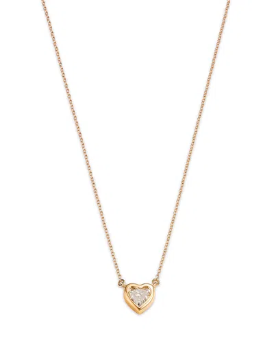 MOON & MEADOW 14K YELLOW GOLD LAB GROWN DIAMOND HEART PENDANT NECKLACE, 16-20
