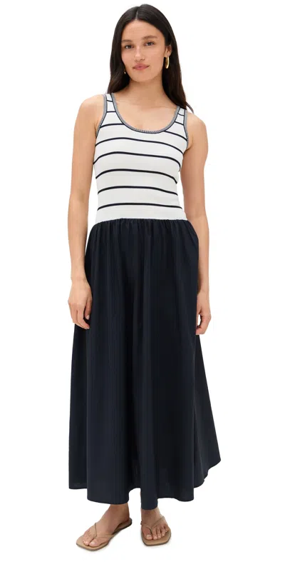 MOON RIVER NAVY MIDI DRESS NAVY