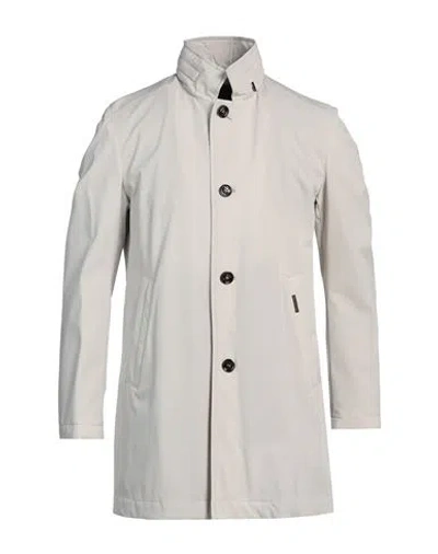 MOORER MOORER MAN OVERCOAT & TRENCH COAT LIGHT GREY SIZE 42 POLYAMIDE, POLYURETHANE