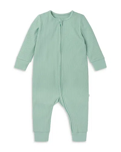 MORI UNISEX STRETCH RIBBED TWO WAY FULL ZIP COVERALL PAJAMAS - BABY