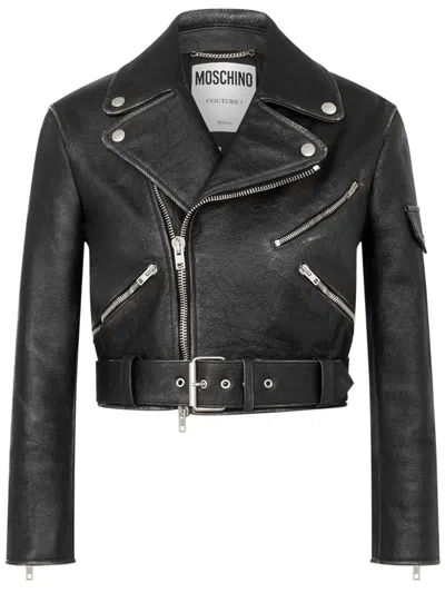 MOSCHINO LEATHER BIKER JACKET